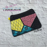 DIGITAL DOWNLOAD Patchwork Clutch Applique Zipper Bag Lined and Unlined