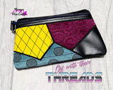 DIGITAL DOWNLOAD Patchwork Clutch Applique Zipper Bag Lined and Unlined