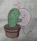 DIGITAL DOWNLOAD Cactus and Balloon Friends Sketch Design 7 SIZES INCLUDED