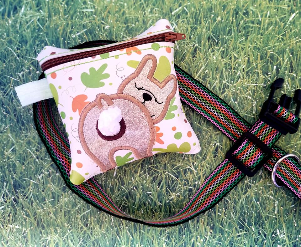 DIGITAL DOWNLOAD 5x5 ITH Frenchie Dog Poo Zipper Bag Lined and Unlined
