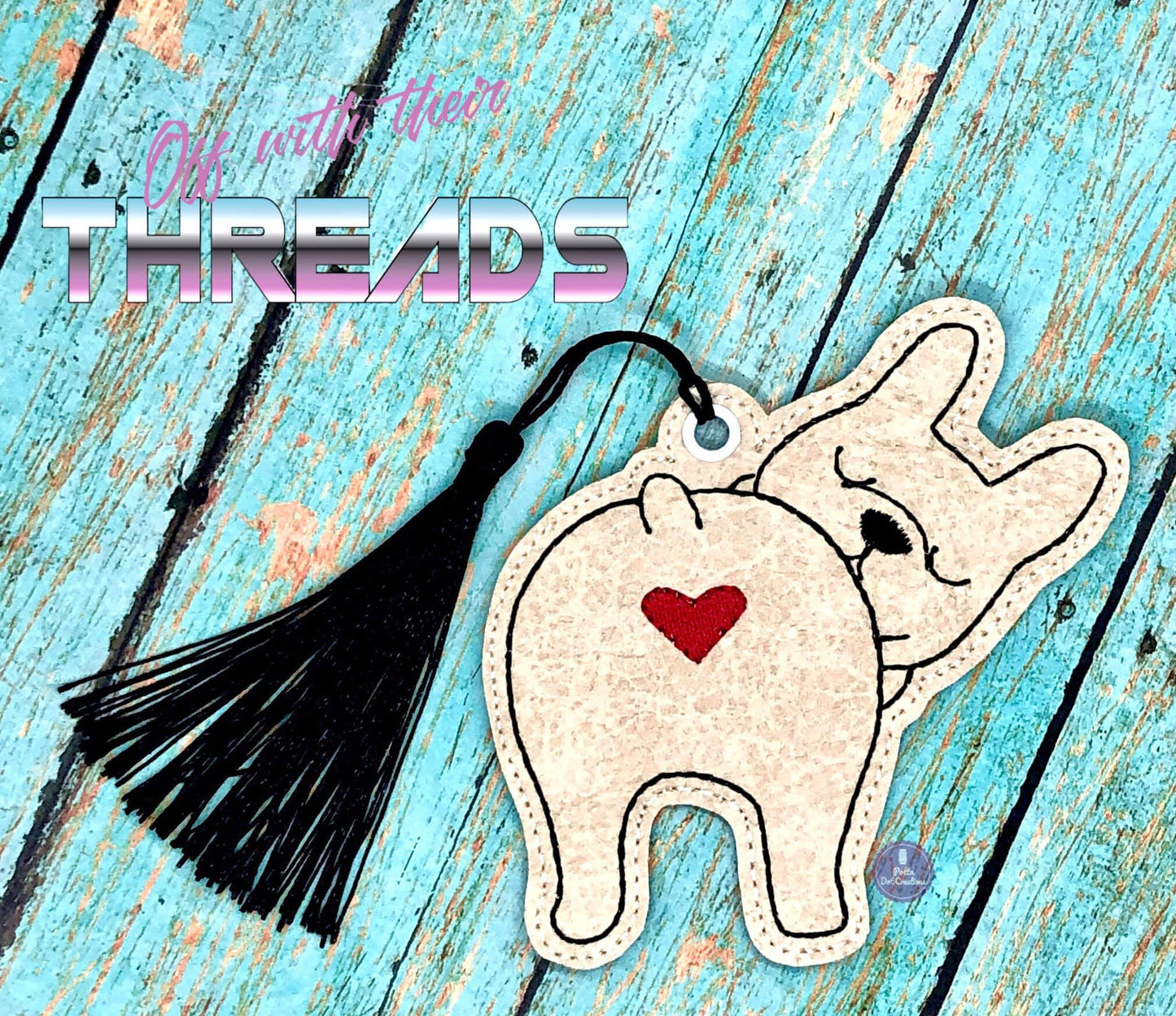 DIGITAL DOWNLOAD Frenchie Bum Bookmark Ornament Gift Tag