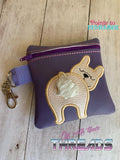 DIGITAL DOWNLOAD 5x5 ITH Frenchie Dog Poo Zipper Bag Lined and Unlined