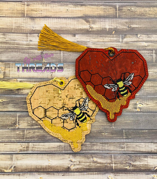 DIGITAL DOWNLOAD Honeycomb Heart Bookmark Ornament Gift Tag