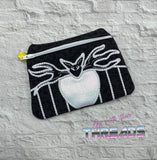 DIGITAL DOWNLOAD Skelly Clutch Applique Zipper Bag Lined and Unlined