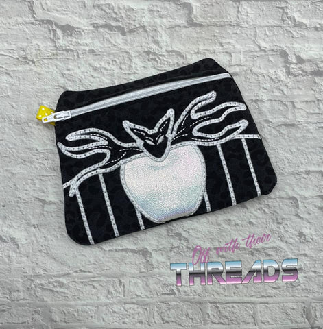 DIGITAL DOWNLOAD Skelly Clutch Applique Zipper Bag Lined and Unlined