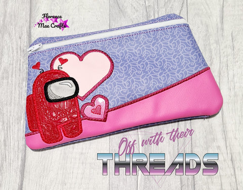 DIGITAL DOWNLOAD Valentine's Day Is Sus Clutch Applique Zipper Bag Lined and Unlined