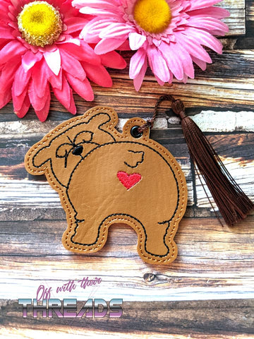 DIGITAL DOWNLOAD Bulldog Bum Bookmark Ornament Gift Tag