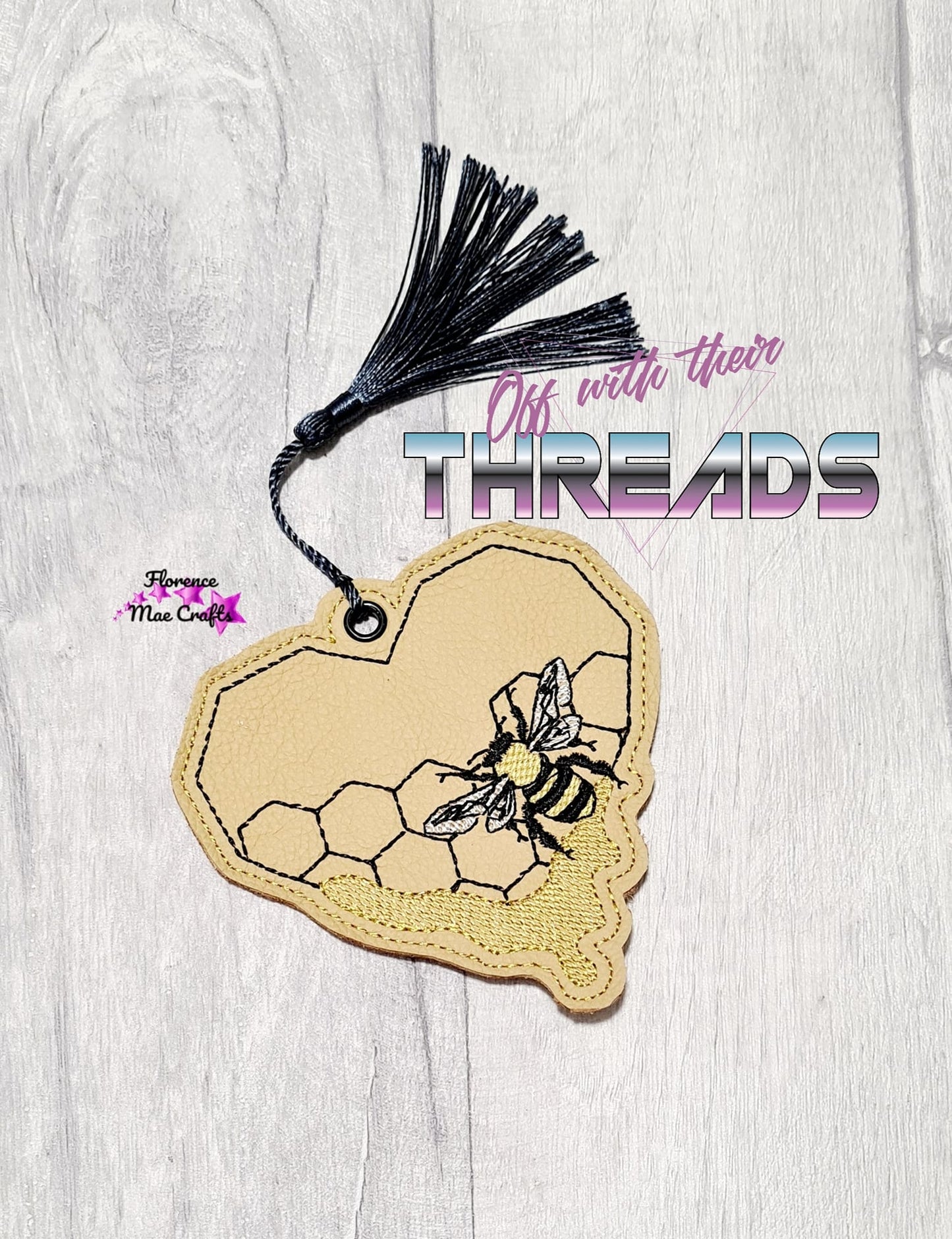 DIGITAL DOWNLOAD Honeycomb Heart Bookmark Ornament Gift Tag