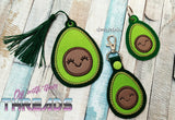 DIGITAL DOWNLOAD Avocado Applique Bundle Snap Tab Charm Bookmark Ornament Gift Tag Eyelet