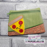 DIGITAL DOWNLOAD Pizza Clutch Applique Zipper Bag Lined and Unlined