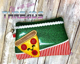 DIGITAL DOWNLOAD Pizza Clutch Applique Zipper Bag Lined and Unlined