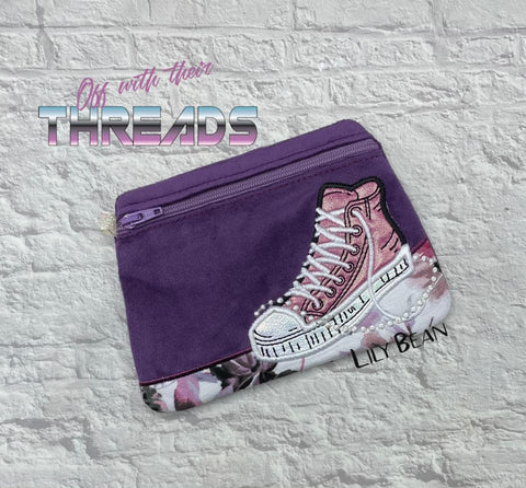 DIGITAL DOWNLOAD Chucks and Pearls Clutch Applique Zipper Bag Lined and Unlined