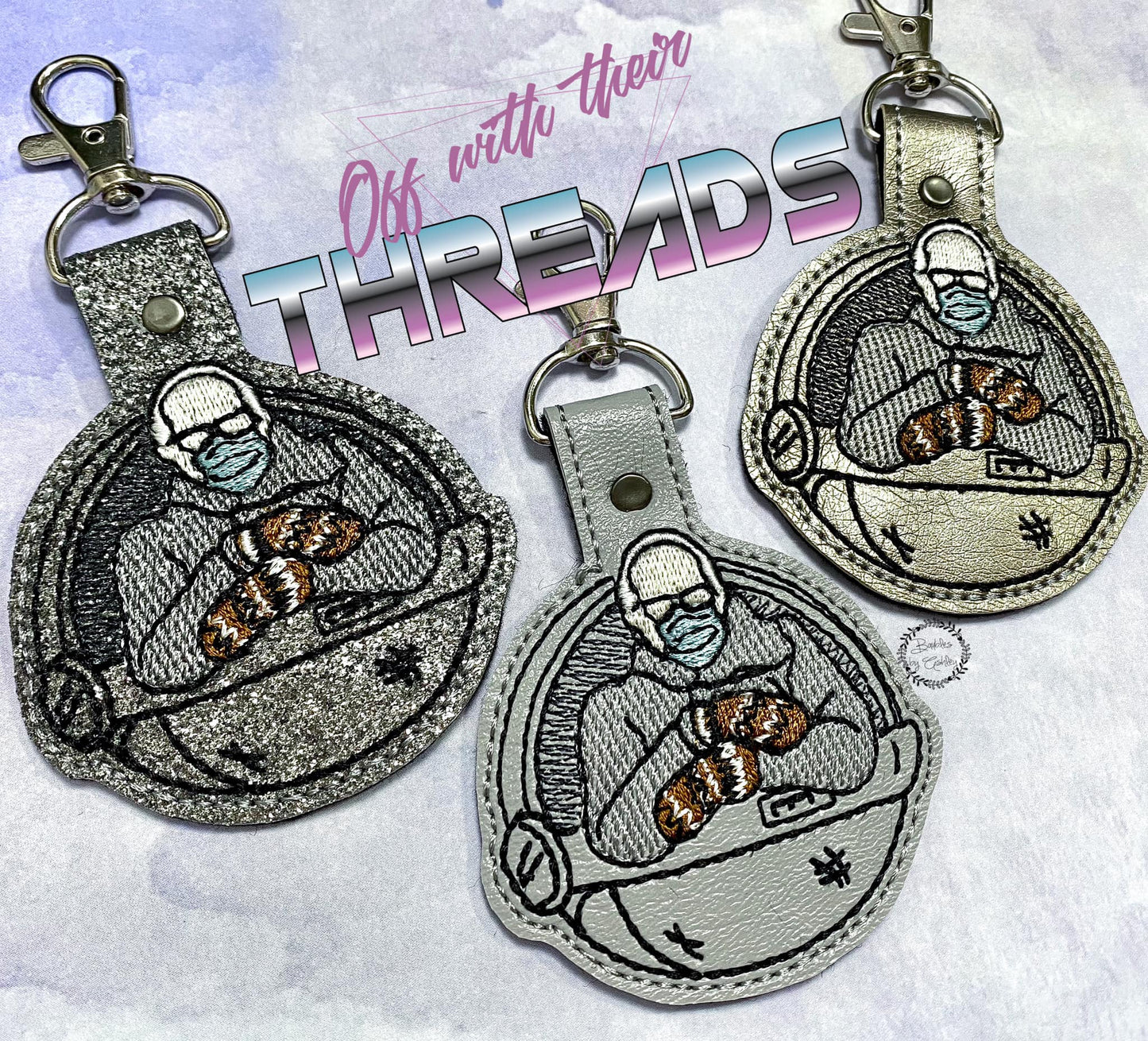 DIGITAL DOWNLOAD Bernie Mittens In Space Pod Snap Tab Key Chain