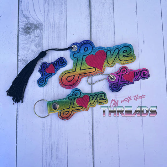 DIGITAL DOWNLOAD Love ITH Valentine Bundle Feltie Snap Tab Charm Bookmark Ornament Gift Tag