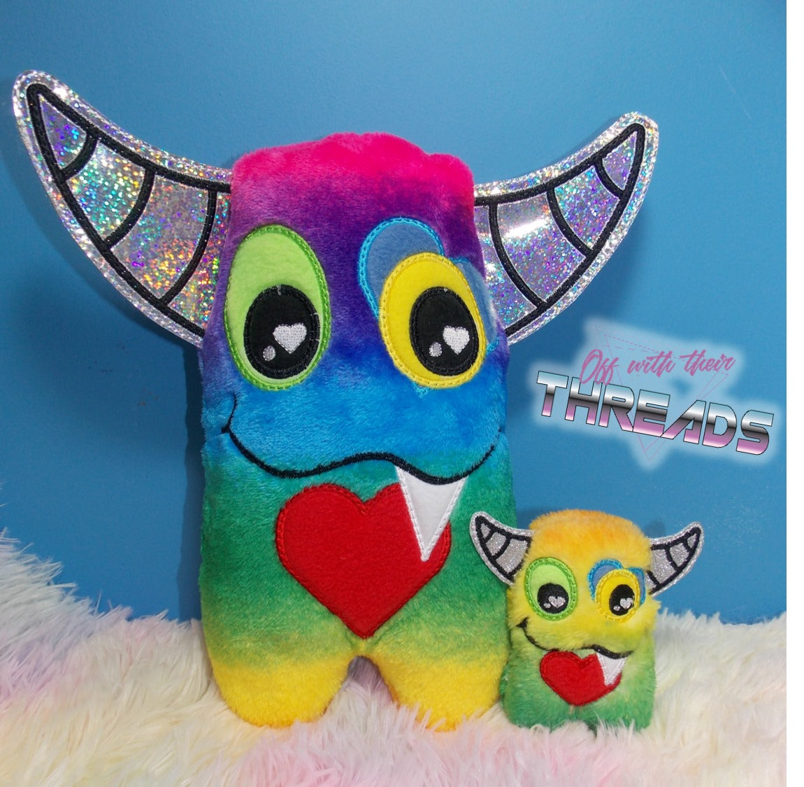 DIGITAL DOWNLOAD Love Monster Plushie Set 5 SIZES INCLUDED