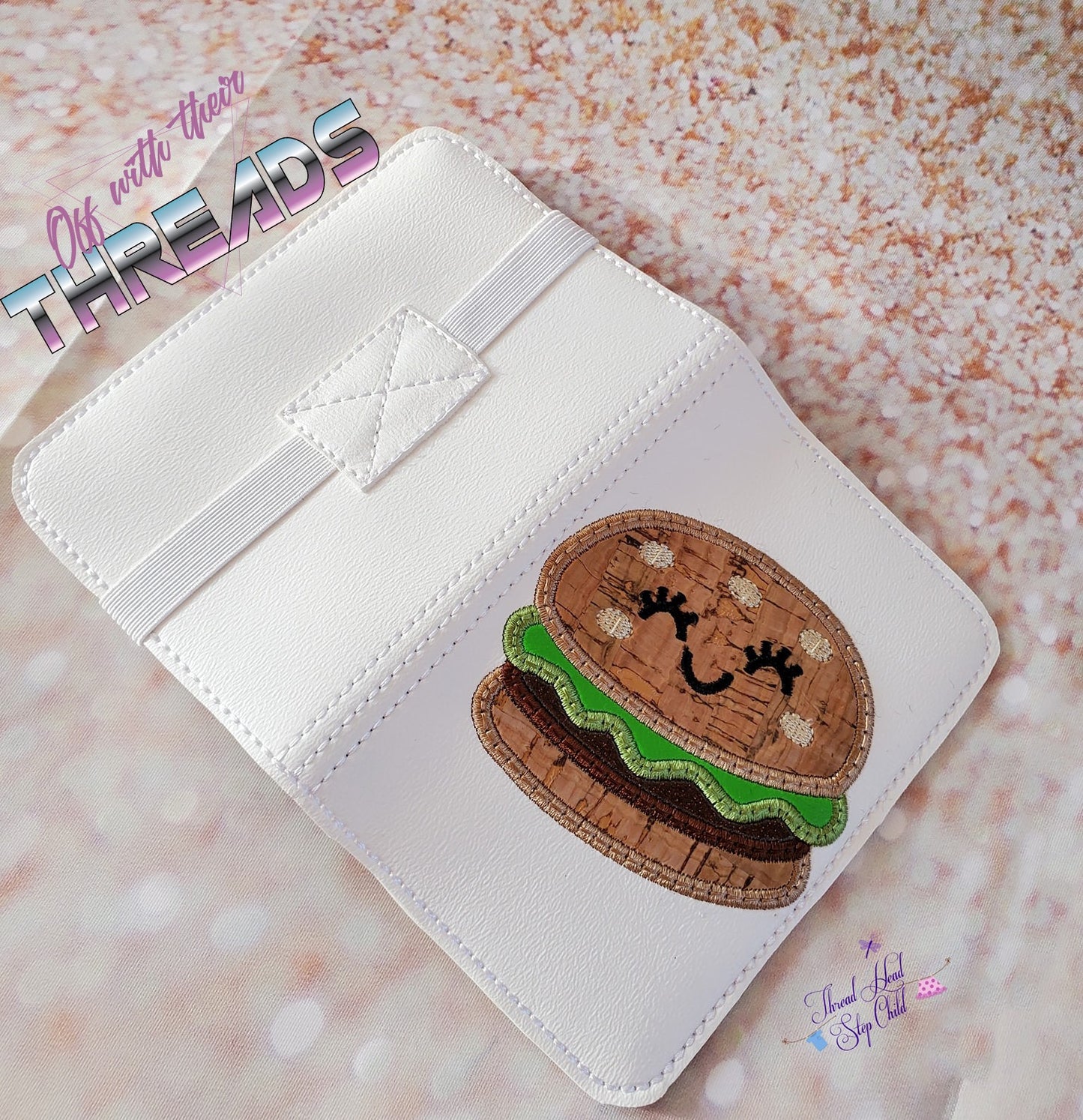 DIGITAL DOWNLOAD 5x7 Applique Hamburger Mini Comp Book Cover