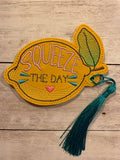 4x4 DIGITAL DOWNLOAD Squeeze The Day Lemon Bookmark Ornament Gift Tag