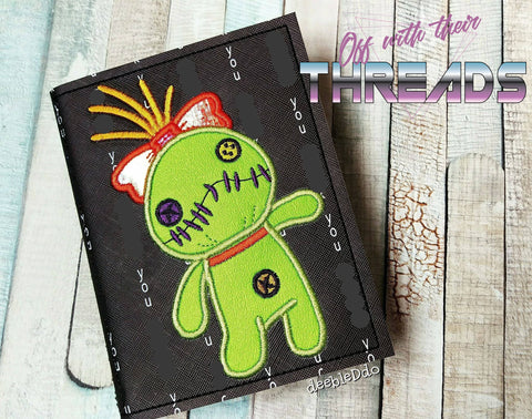 DIGITAL DOWNLOAD Applique A6 Voodoo Doll Notebook Cover Holder
