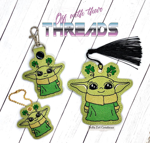 DIGITAL DOWNLOAD Clover Baby Green Set Snap Tab Charm Bookmark Ornament Gift Tag