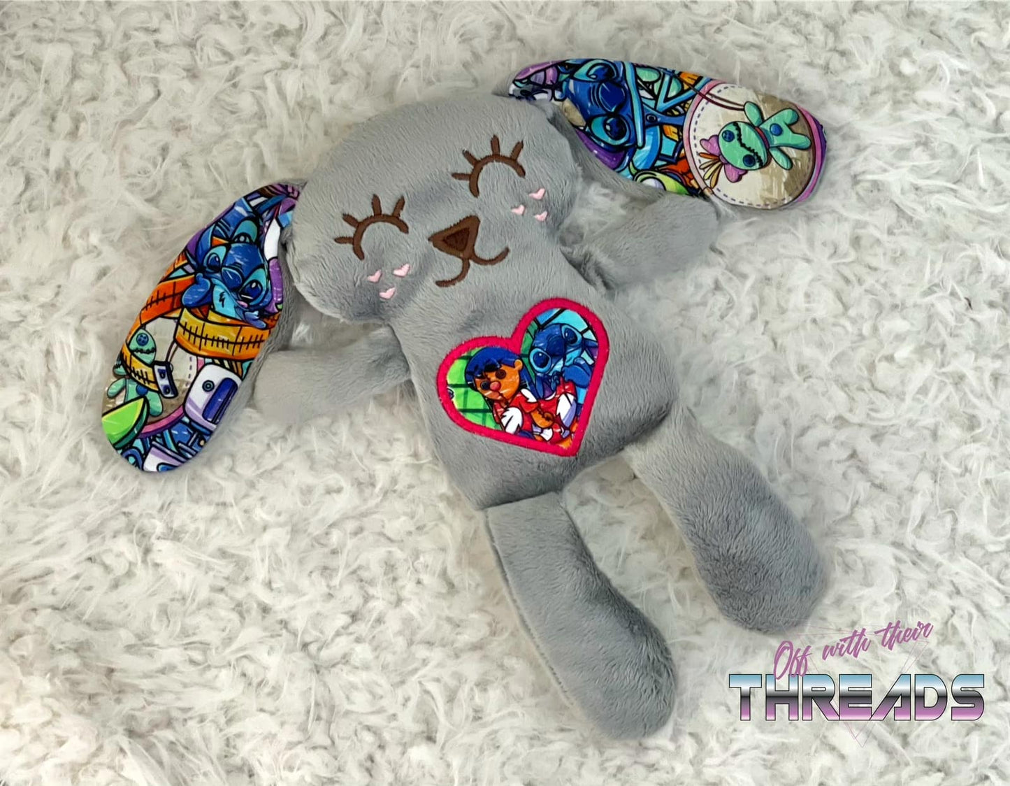 DIGITAL DOWNLOAD Applique Bunny Rag Doll Set 4 SIZES INCLUDED