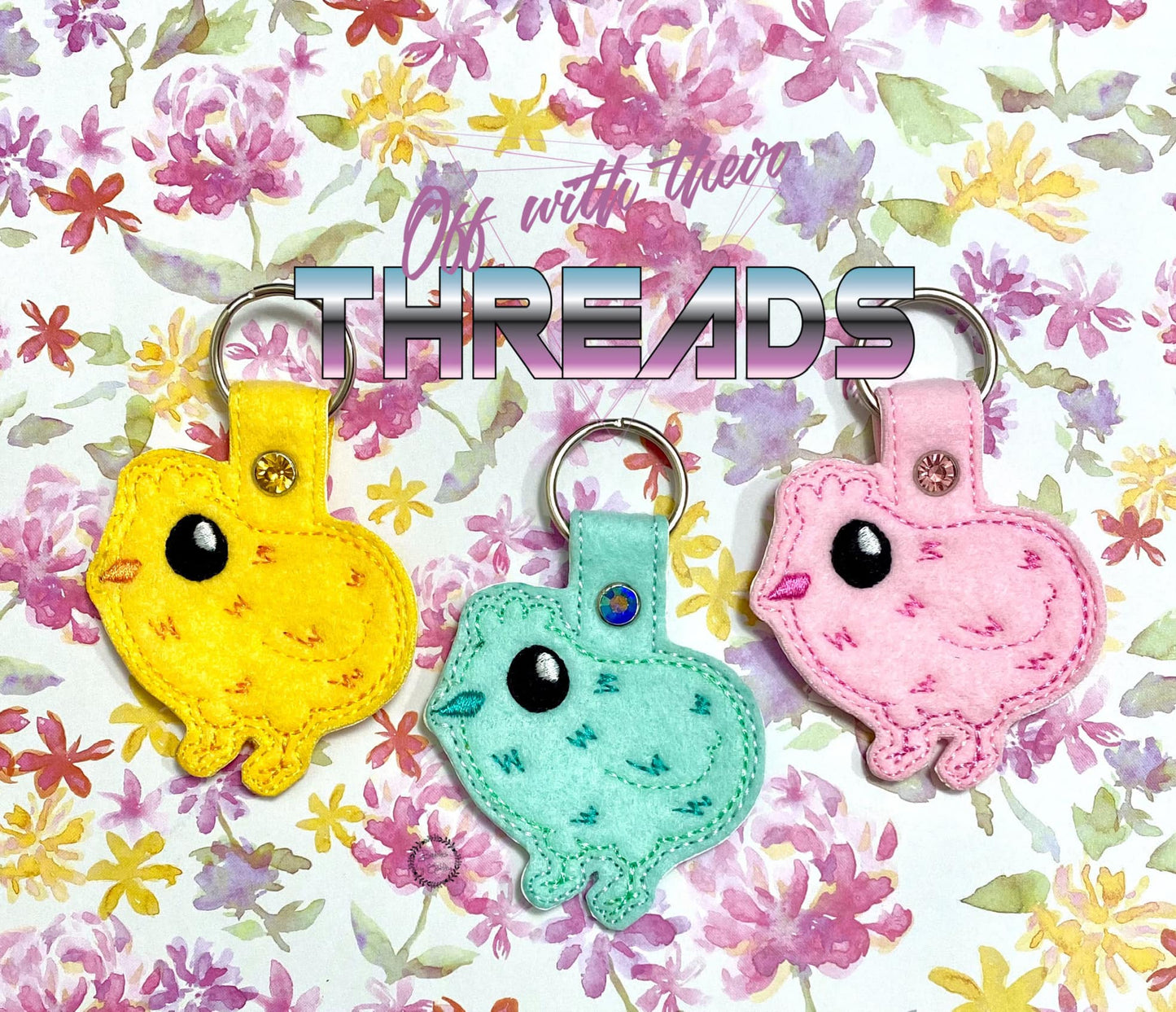 DIGITAL DOWNLOAD Easter Chick Snap Tab Key Chain