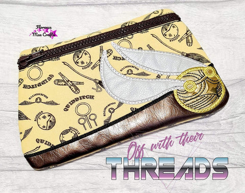 DIGITAL DOWNLOAD Applique Snitch Clutch Zippered Bag Lined and Unlined Options Included