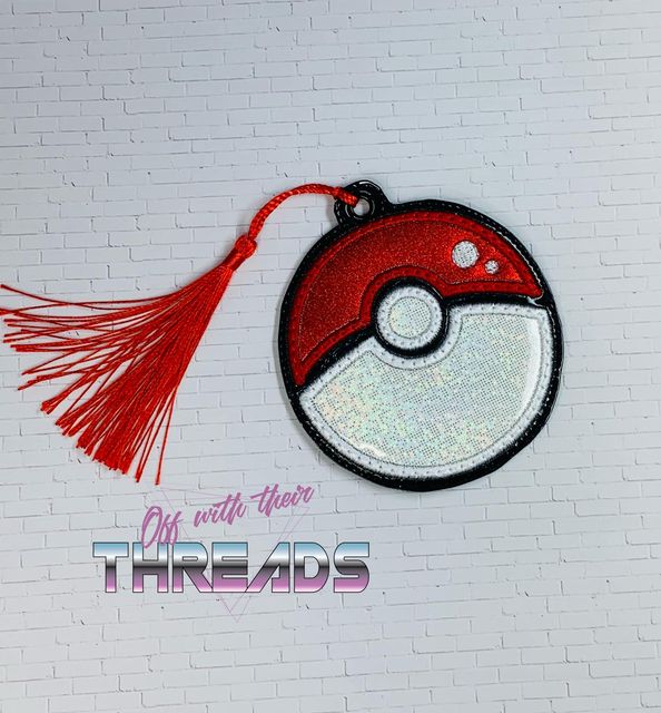 DIGITAL DOWNLOAD Applique Poke Ball Bookmark Ornament Gift Tag