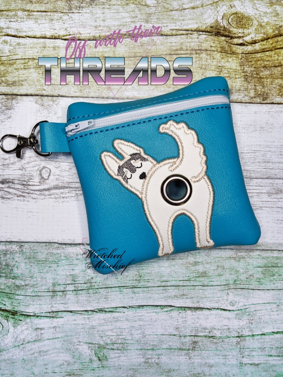DIGITAL DOWNLOAD 5x5 ITH Husky Shepherd Dog Poo Zipper Bag Lined and Unlined
