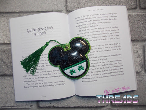 DIGITAL DOWNLOAD Applique St Patrick's Day Mouse Bookmark Ornament Gift Tag