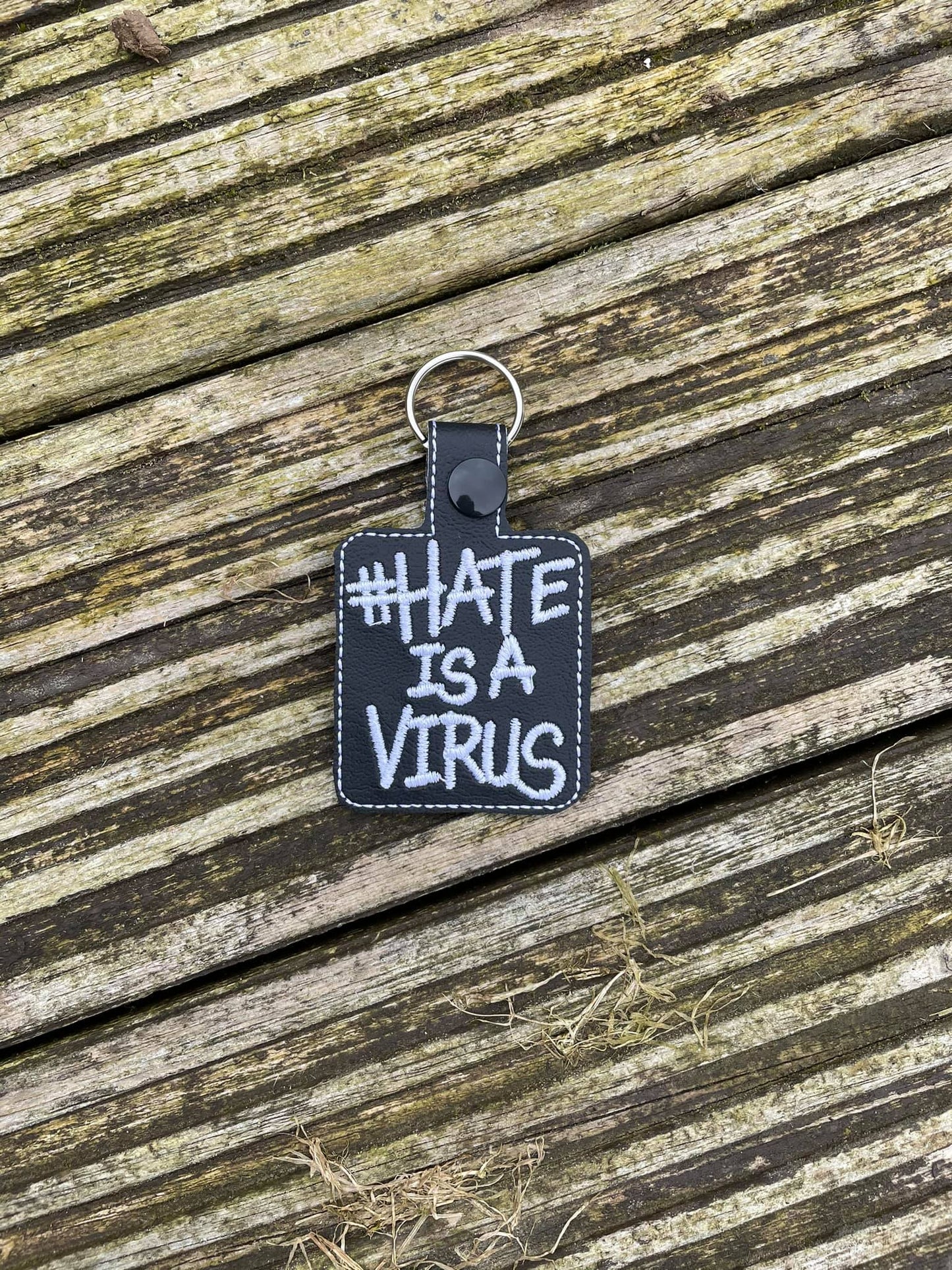 DIGITAL DOWNLOAD Hate Is A Virus Snap Tab Keychain