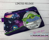 DIGITAL DOWNLOAD Applique Baby Green Pod Clutch Zipper Bag Lined and Unlined