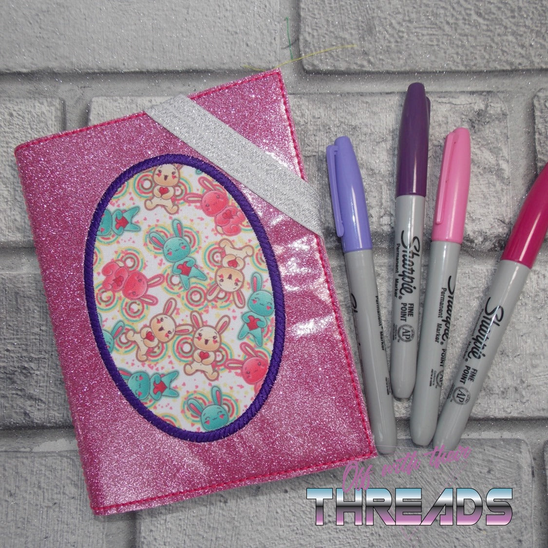 DIGITAL DOWNLOAD Oval Applique A6 Notebook Holder Cover