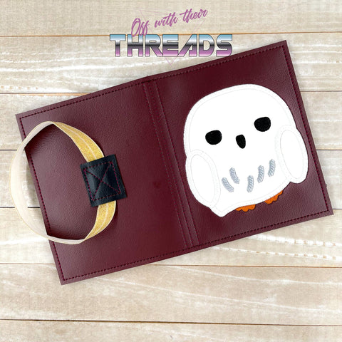 DIGITAL DOWNLOAD Applique White Owl A6 Notebook Holder