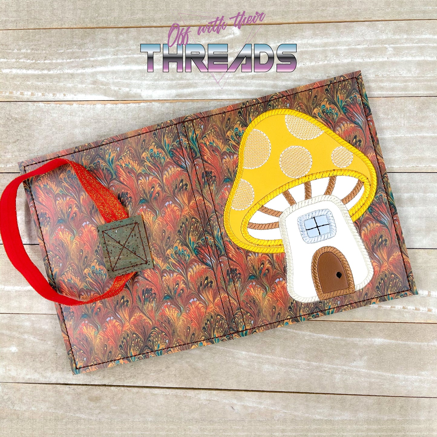 DIGITAL DOWNLOAD Applique Toadstool Mushroom A6 Notebook Holder