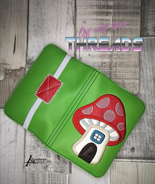 DIGITAL DOWNLOAD Applique Toadstool Mushroom Mini Comp Notebook Holder