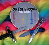 DIGITAL DOWNLOAD Out Of Spoons Only Knives 4 SIZES INCLUDED