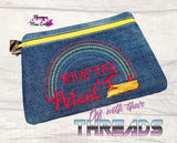 DIGITAL DOWNLOAD What The Actual F Rainbow Clutch Zipper Bag Lined and Unlined
