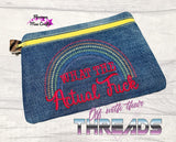 DIGITAL DOWNLOAD What The Actual F Rainbow Clutch Zipper Bag Lined and Unlined