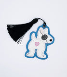 DIGITAL DOWNLOAD Applique Bull Terrier Bookmark Gift Tag Ornament Sketchy Fill