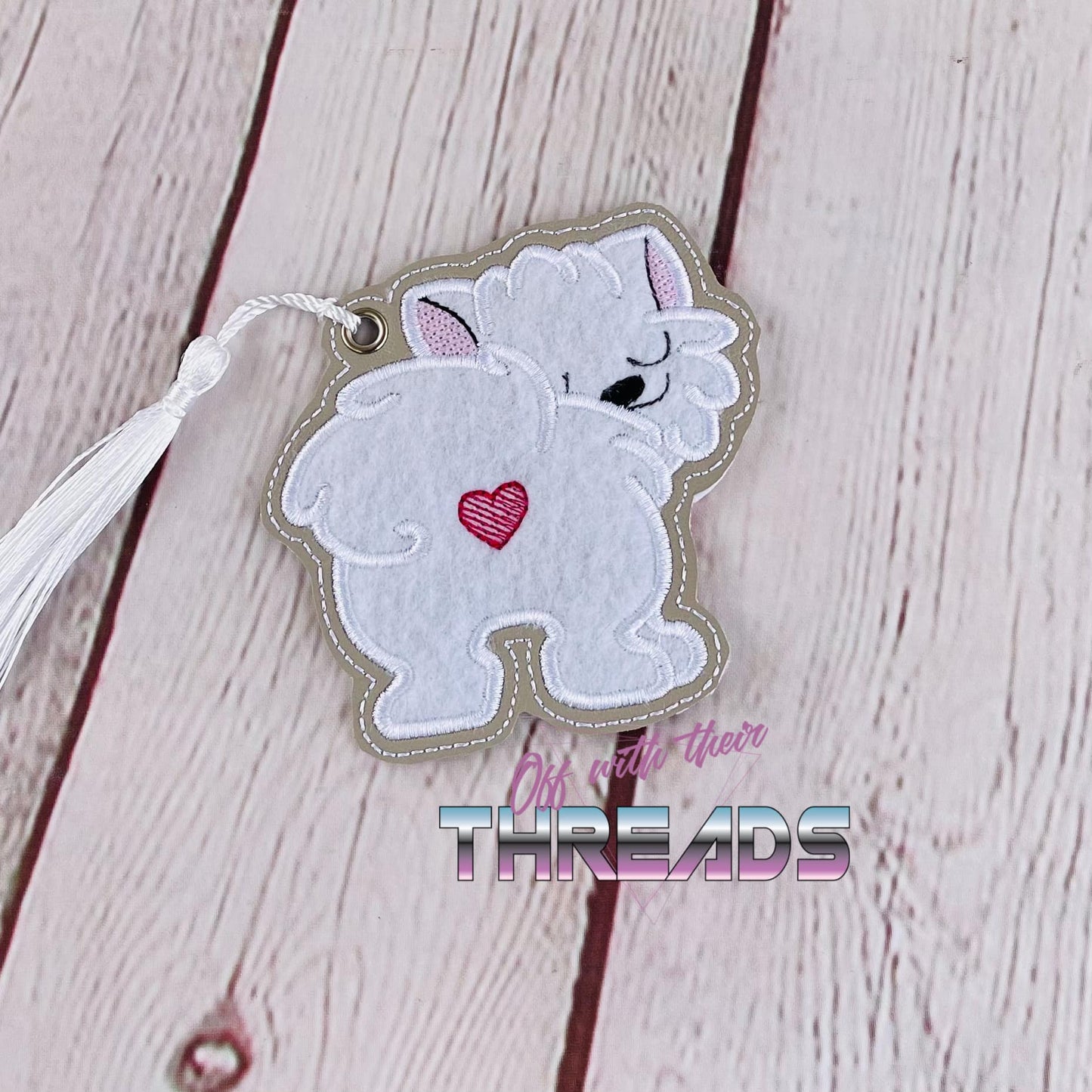 DIGITAL DOWNLOAD Applique Pomeranian Bookmark Gift Tag Ornament