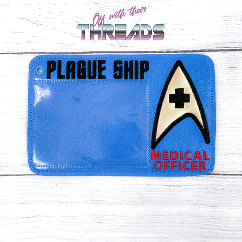 DIGITAL DOWNLOAD 5x7 Applique Medical Officer Vaccination Card Holder ID Gift Card Vaccine 2 SIZES INCLUDED SKETCH AND FULL FILL OPTIONS