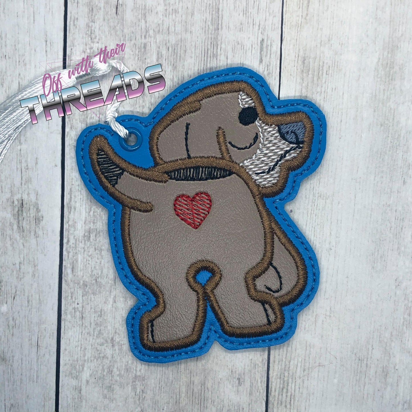 DIGITAL DOWNLOAD Applique Basset Hound Bookmark Gift Tag Ornament