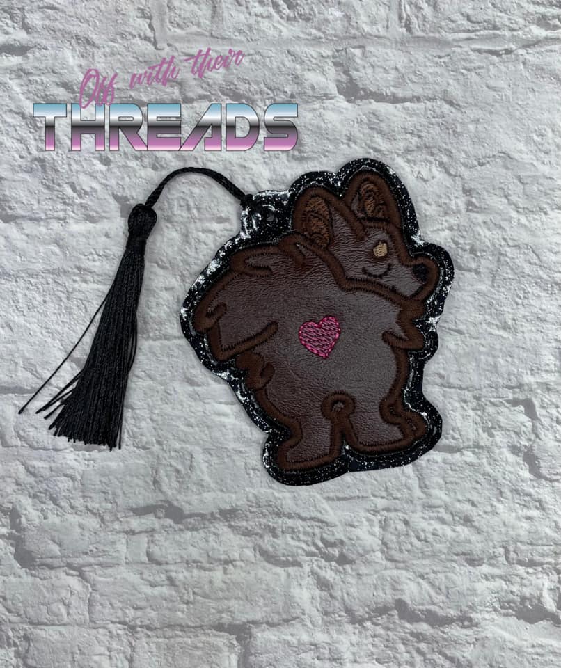DIGITAL DOWNLOAD Applique German Spitz Bookmark Gift Tag Ornament