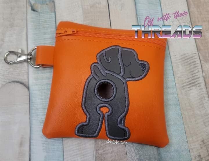 DIGITAL DOWNLOAD 5x5 ITH Applique Vizsla Weimaraner Bum Poo Zipper Bag Lined and Unlined