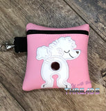 DIGITAL DOWNLOAD 5x5 ITH Applique Poodle Bum Poo Zipper Bag Lined and Unlined