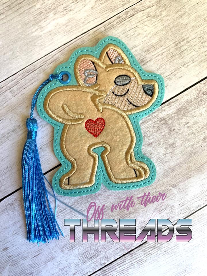 DIGITAL DOWNLOAD Applique Akita Bookmark Gift Tag Ornament Sketchy Fill
