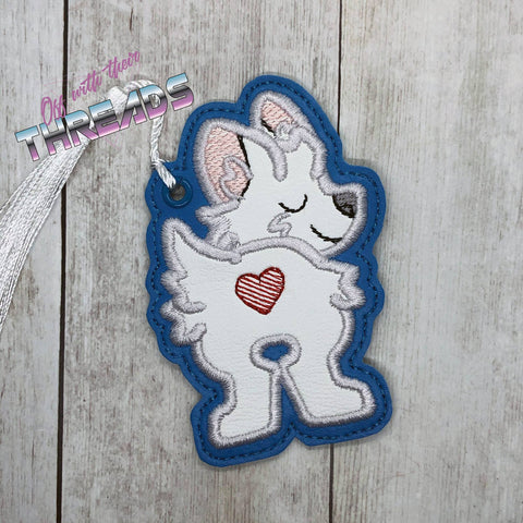 DIGITAL DOWNLOAD Applique West Highland Terrier Bookmark Gift Tag Ornament