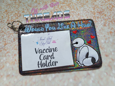 DIGITAL DOWNLOAD 5x7 Hug Me Vaccination Card Holder ID Gift Card Vaccine SKETCH AND FULL FILL OPTIONS 2 SIZES INCLUDED