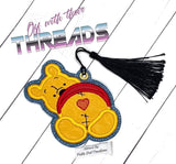 DIGITAL DOWNLOAD Applique Poo Bear Bookmark