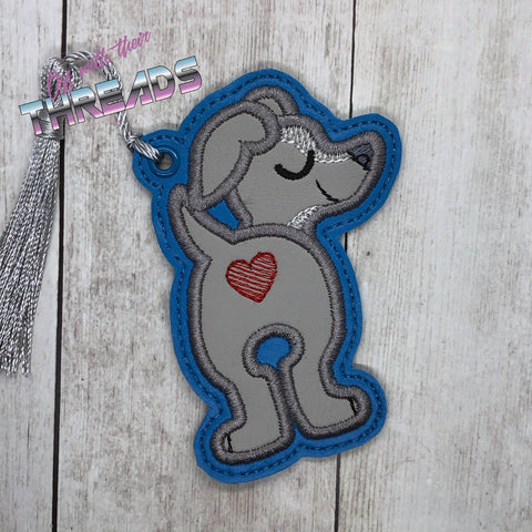 DIGITAL DOWNLOAD Applique Whippet Greyhound Bookmark Gift Tag Ornament
